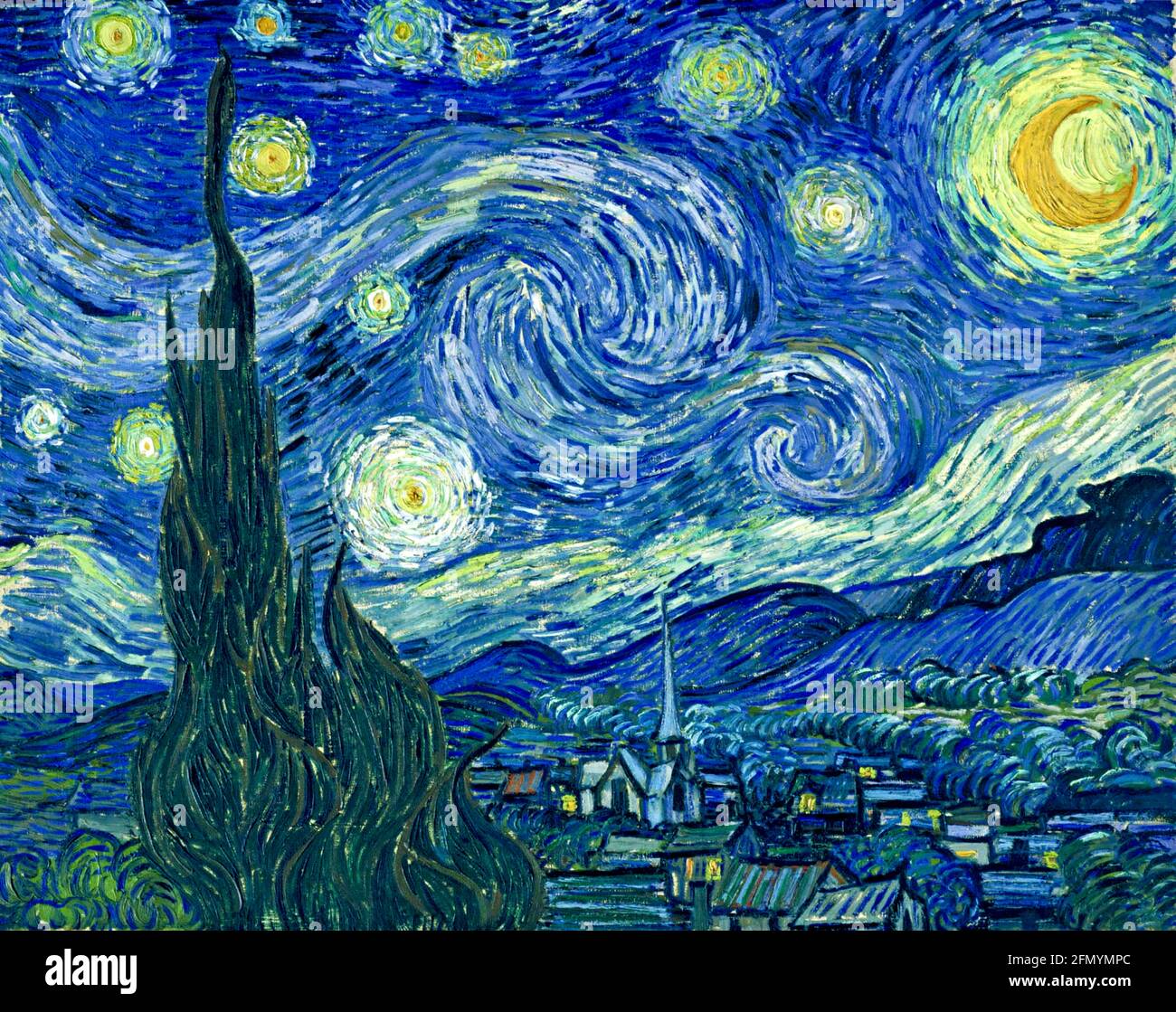 Opere d'arte di Van Gogh dal titolo The Starry Night. Foto Stock