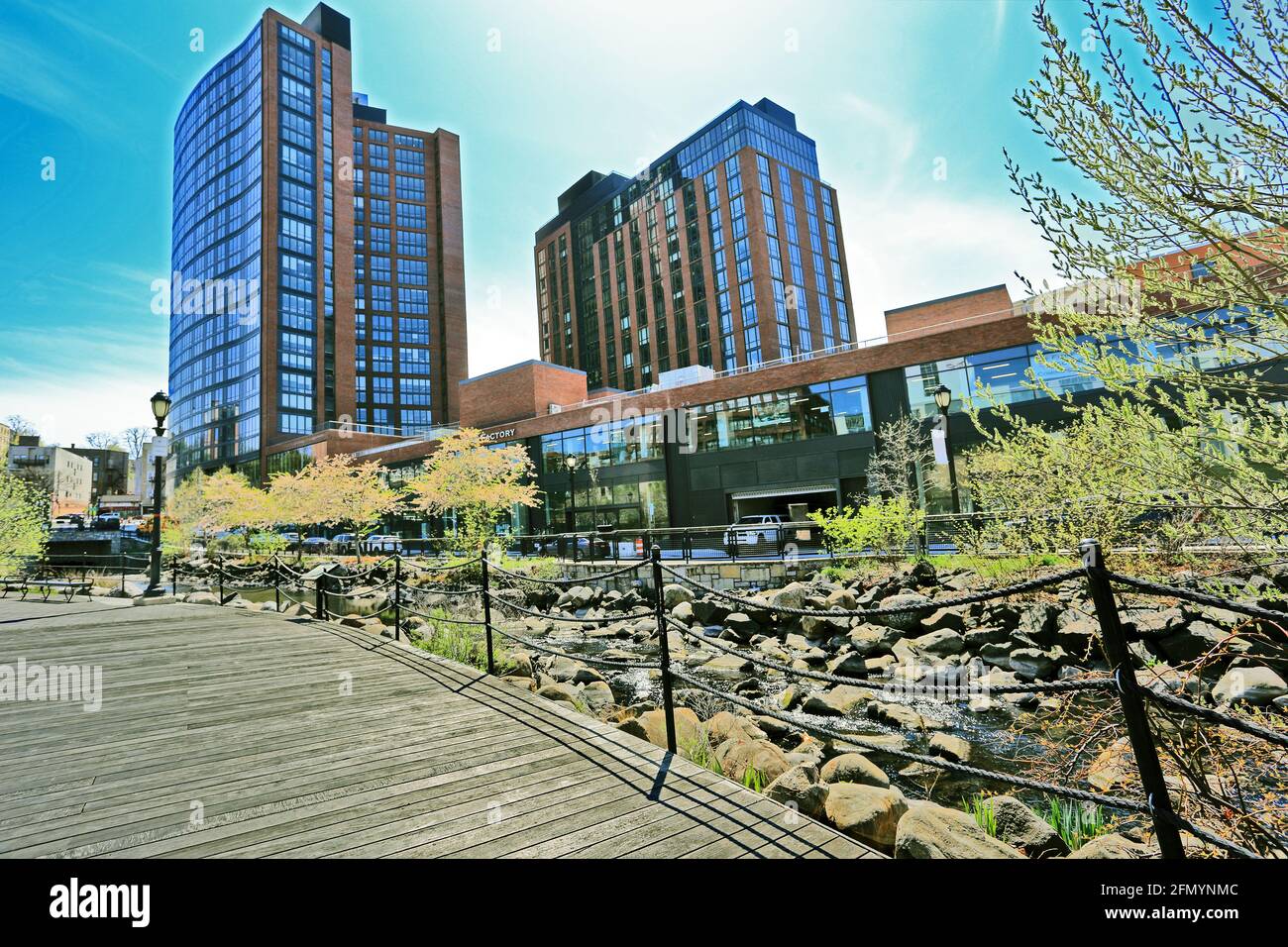 Van der Donck Park nel centro di Yonkers, New York Foto Stock