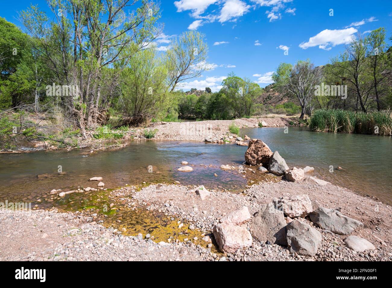 Punto di accesso al fiume Tuzigoot. Clarkdale, Arizona, Stati Uniti. Foto Stock