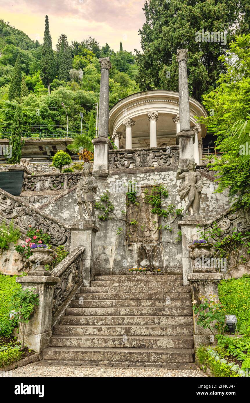 Padiglione all'Orto Botanico di Villa Monastero, Varenna, Lombardia, Italia Foto Stock