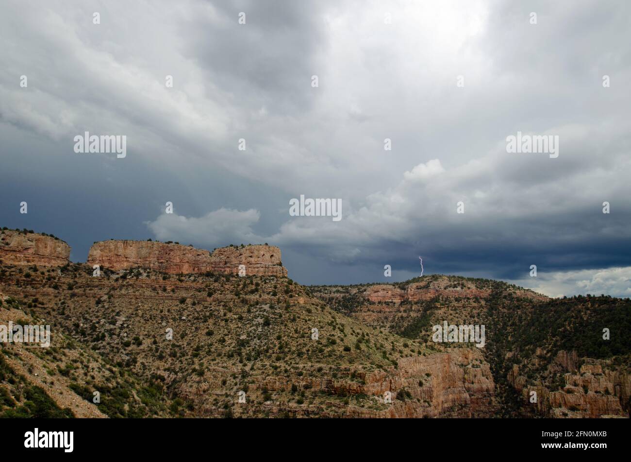 Fulmini sul Salt River Canyon Foto Stock