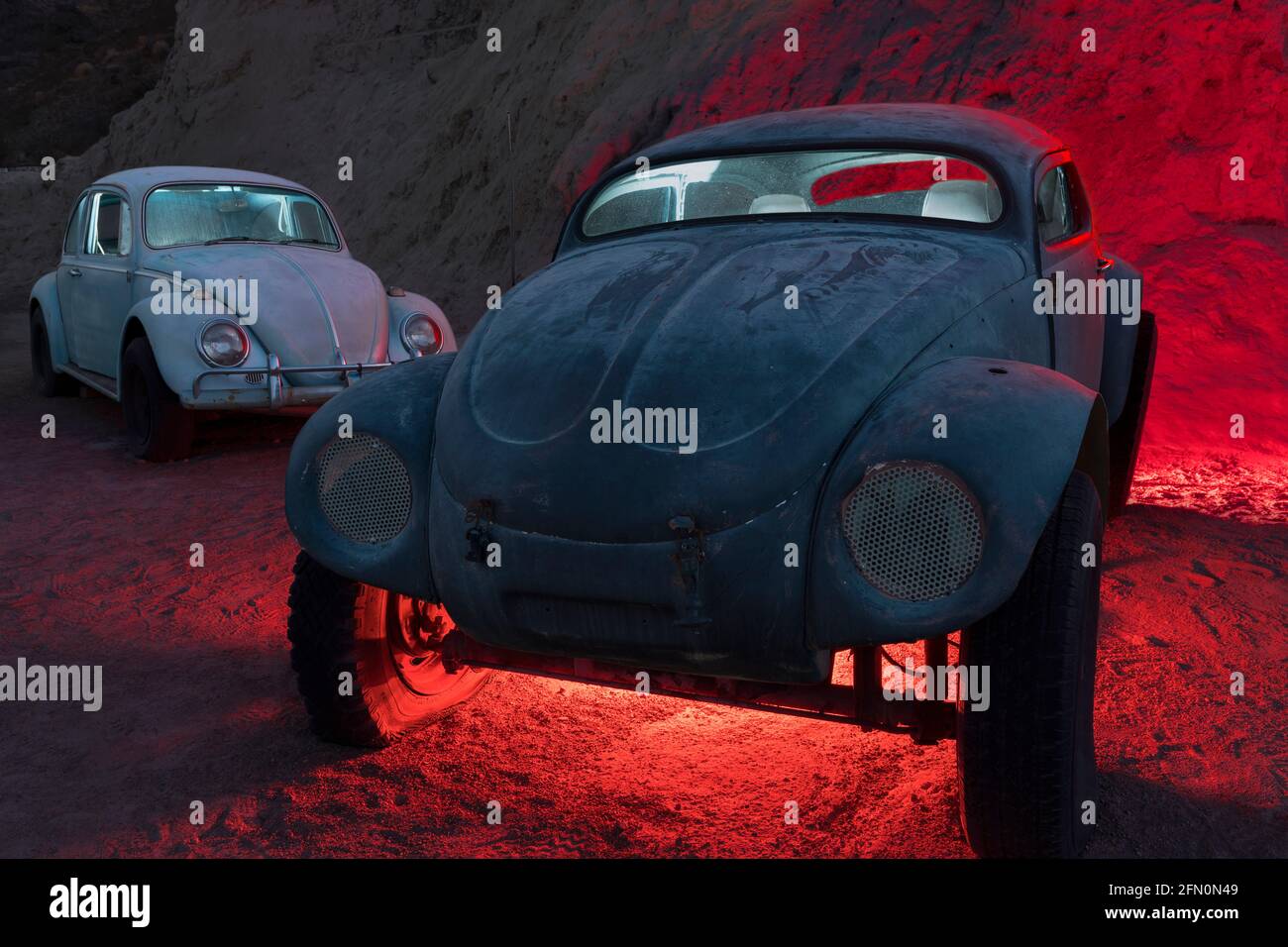 Volkswagen Beetle, Junkyard, Searchlight, NV Foto Stock