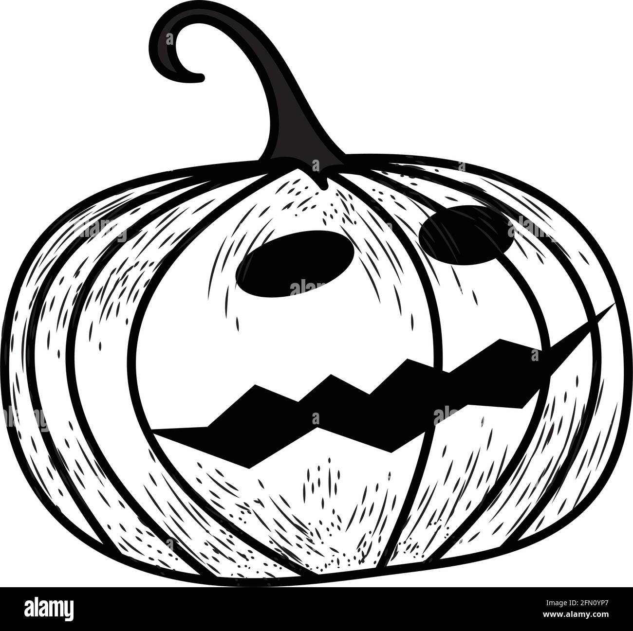 Zucca di Halloween disegnando a mano. Occhi di zucca per la festa di Halloween. Illustrazione vettoriale Illustrazione Vettoriale