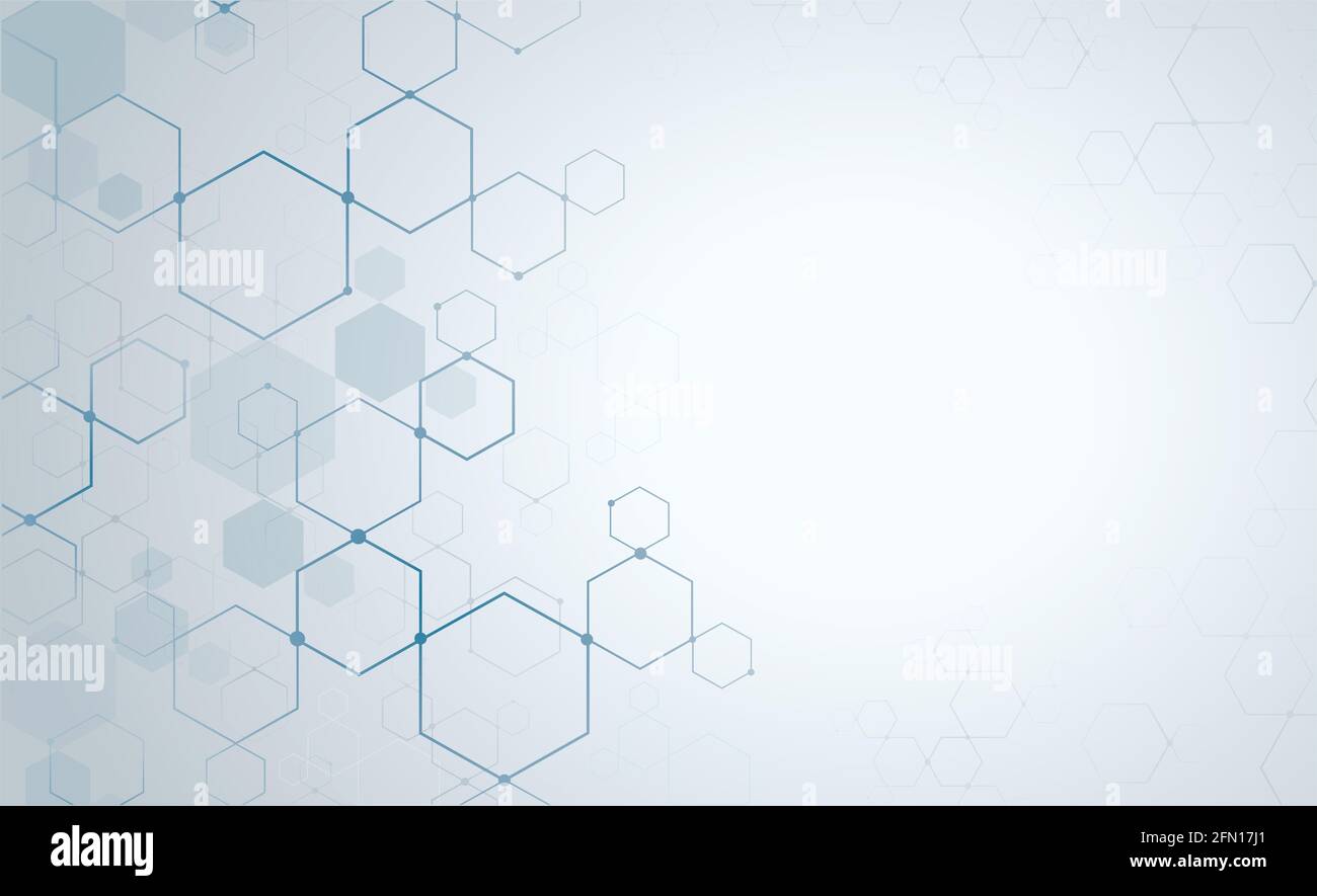 La forma di un esagono concept design astratti sfondo tecnologico Foto Stock
