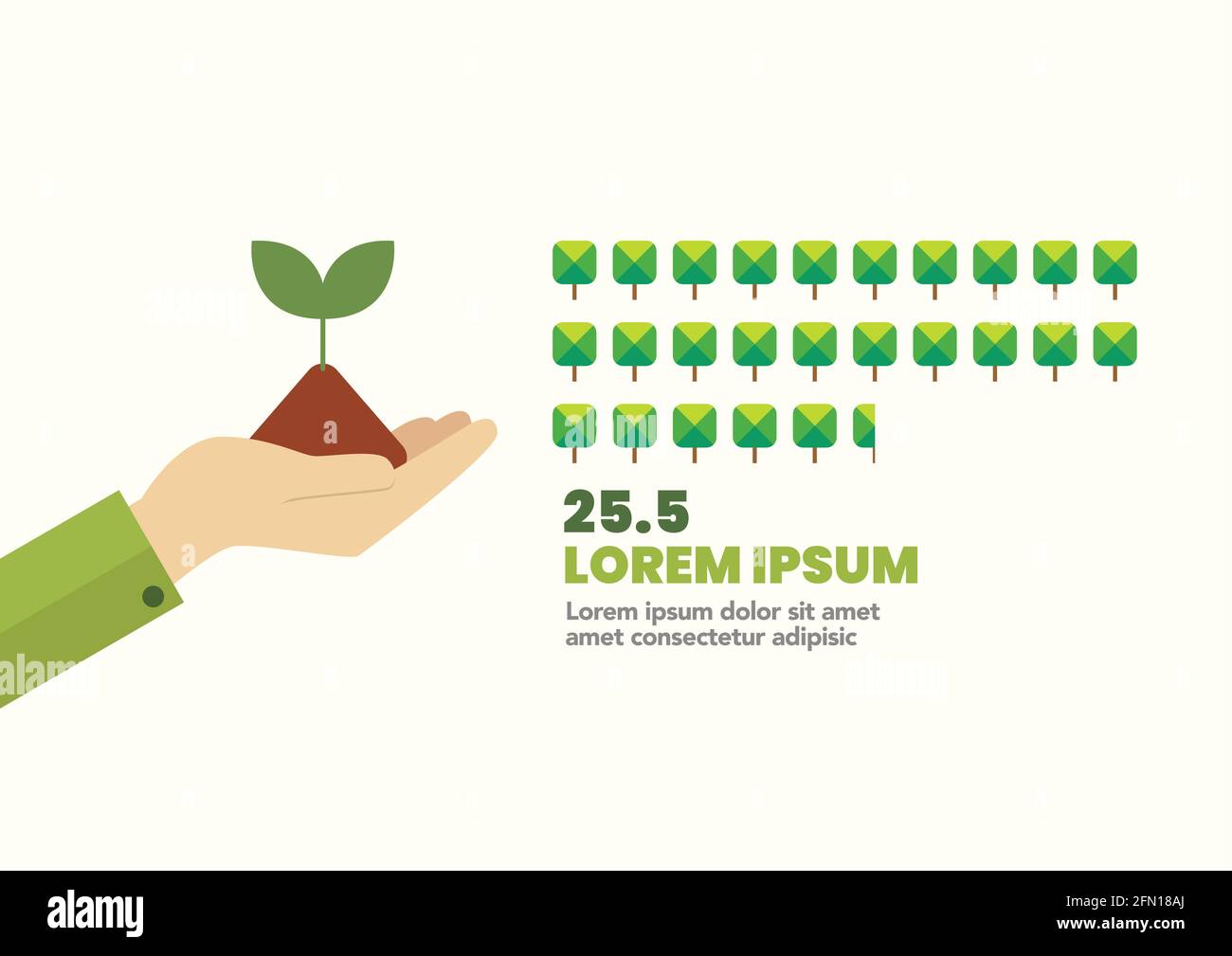 Infografica sull'albero di piantatura. Illustrazione vettoriale Illustrazione Vettoriale