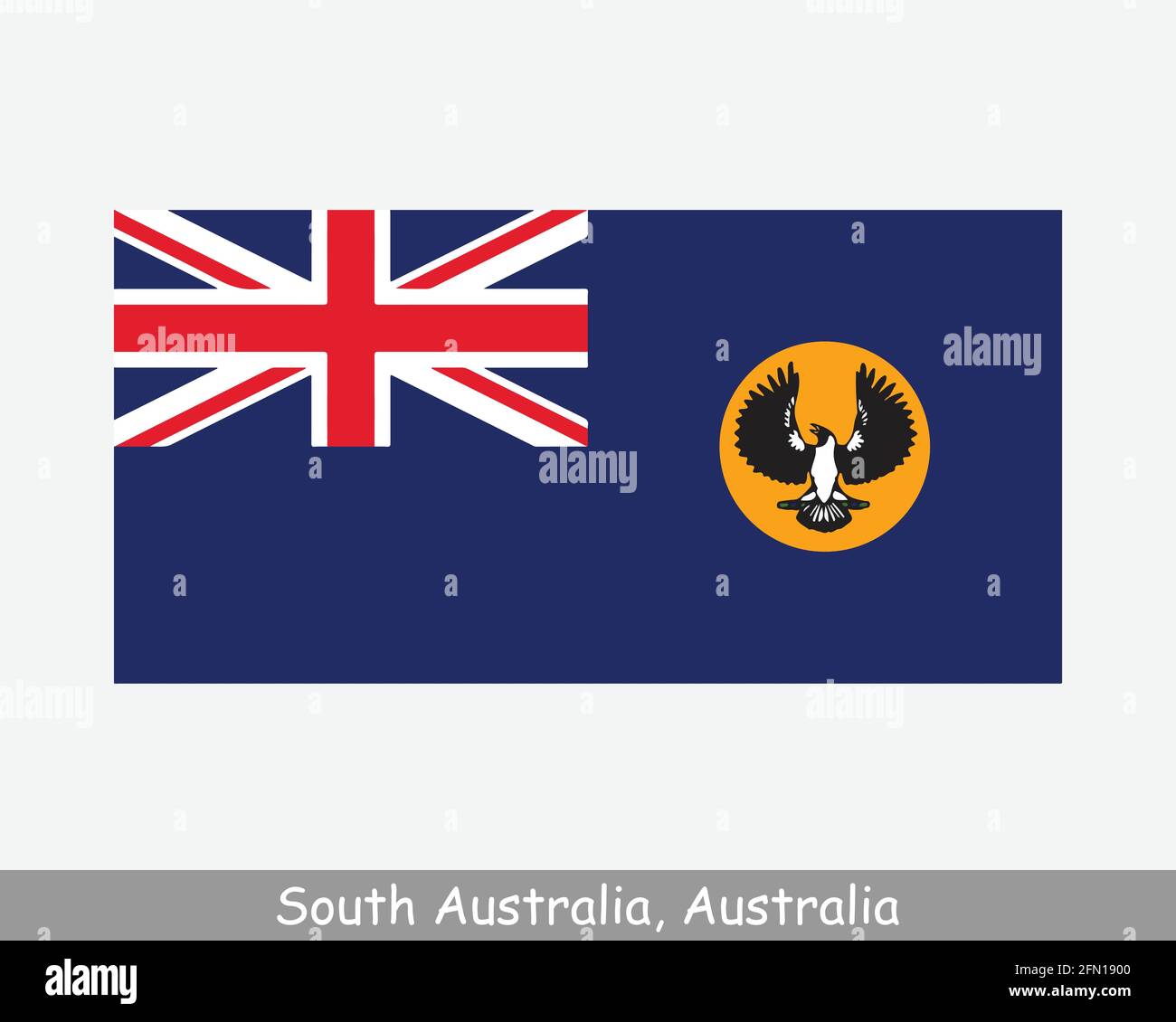 Bandiera Australia Meridionale. Bandiera di SA, AU. Banner dello stato australiano. Illustrazione del vettore EPS Illustrazione Vettoriale