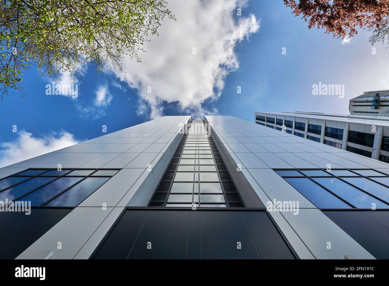 Nuove torri di alloggi per studenti a White Rose View, Merrion Way, nel centro di Leeds, West Yorkshire, Inghilterra nord-orientale, Regno Unito Foto Stock