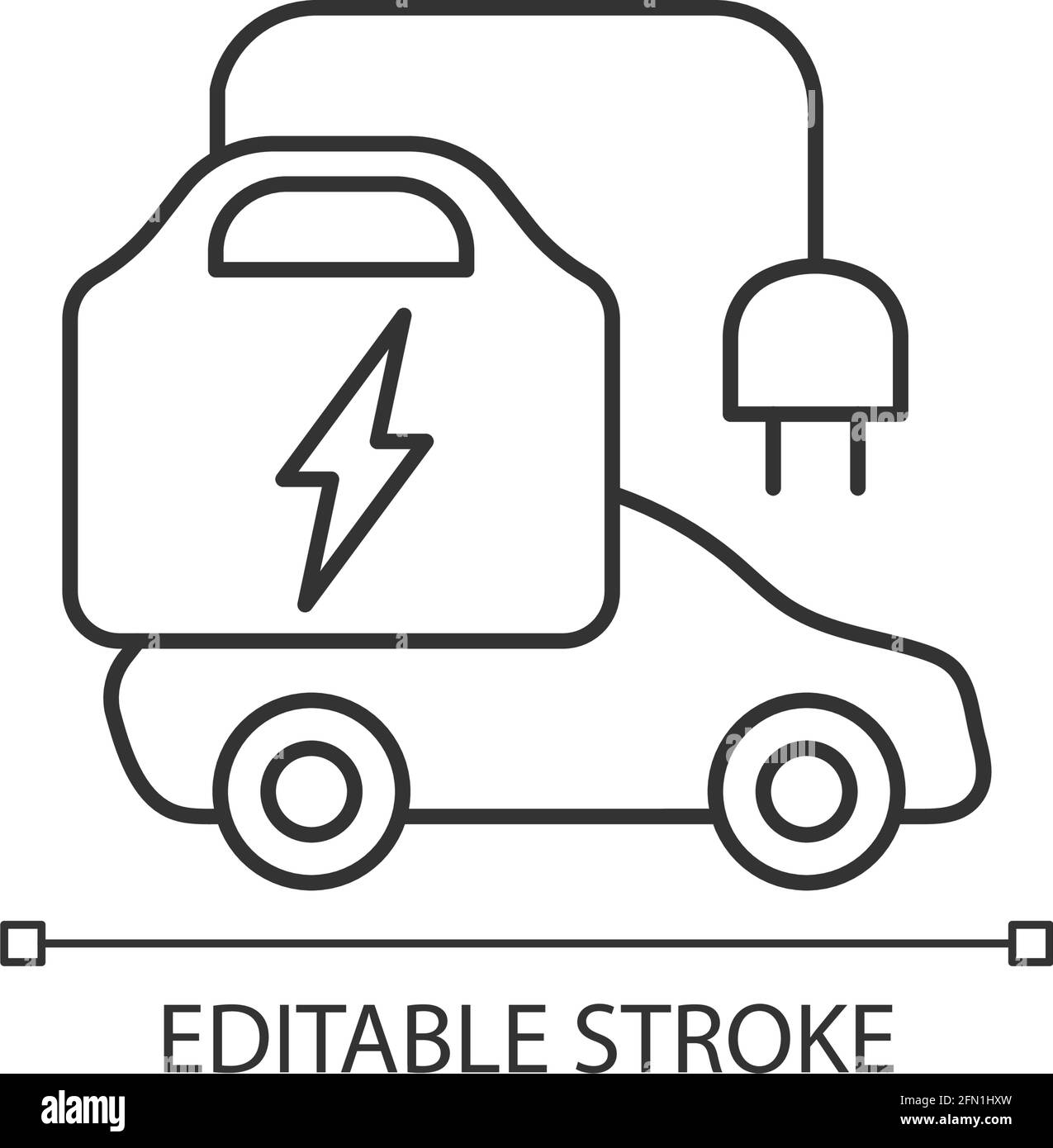 Icona lineare del caricabatteria EV portatile Illustrazione Vettoriale