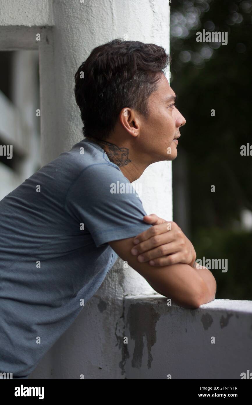 Un ritratto di un amico. Foto Stock