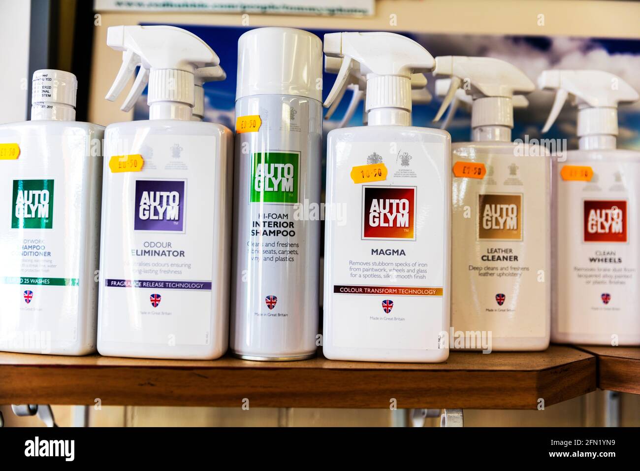 Auto Glym prodotti per la cura dell'automobile, Auto Glym, prodotti per la cura dell'automobile, prodotti per la cura dell'automobile, Lucidante per auto, pulitore per auto, magma glym auto, shampoo, UK, Inghilterra Foto Stock