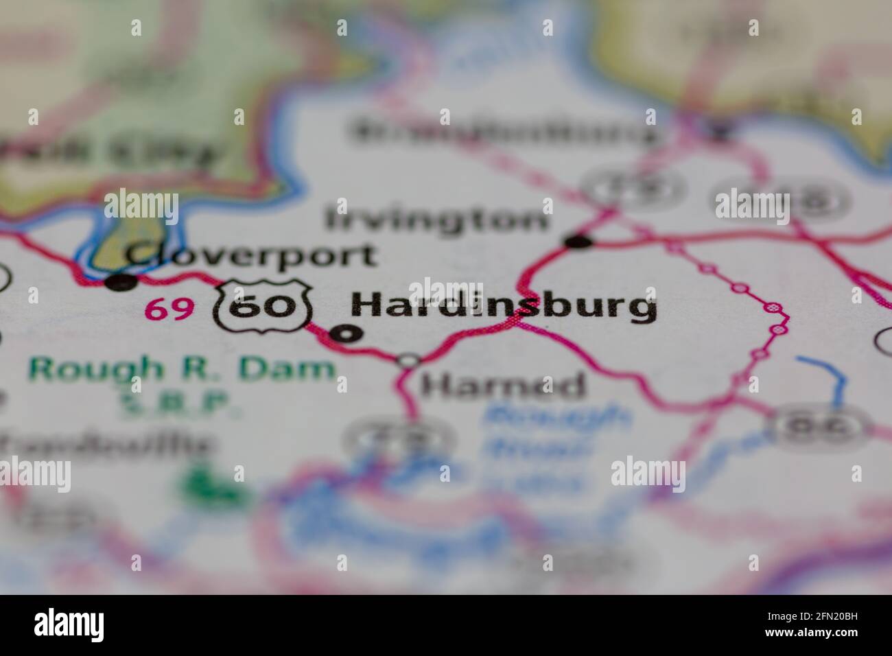 Mappa di hardinsburg immagini e fotografie stock ad alta risoluzione