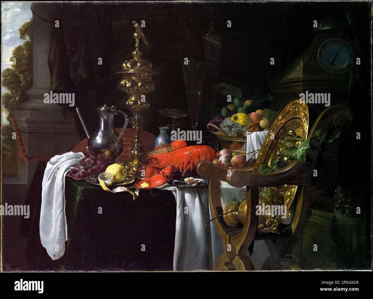 Still Life: Una scena di banqueting probabilmente ca. 1640–41 by - Jan Davidsz de Heem Foto Stock
