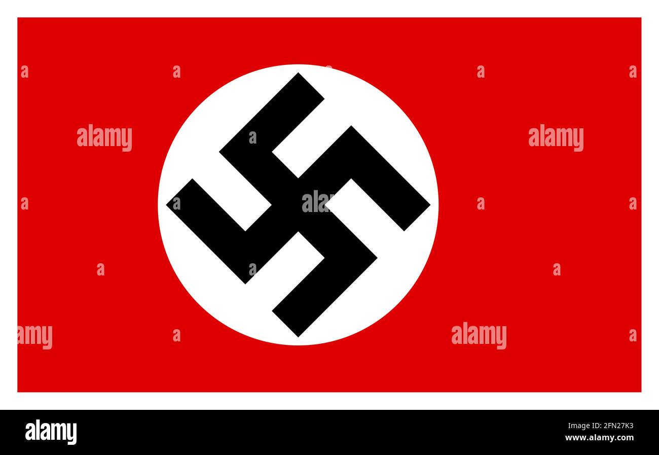 SWASTIKA EMBLEM ARTWORK il Parteiadler o emblema della Nationalsozialistische Deutsche Arbeiterpartei conosciuto come il Partito nazionalsocialista (nazista) NSDAP è stato usato dal Partito nazista per simboleggiare l'orgoglio nazionalistico tedesco. Per gli ebrei e le altre vittime e nemici della Germania nazista, divenne un simbolo di antisemitismo e terrore la bandiera nazionale e l'insegna mercantile della Germania nazista dal 1935 al 1945. Foto Stock