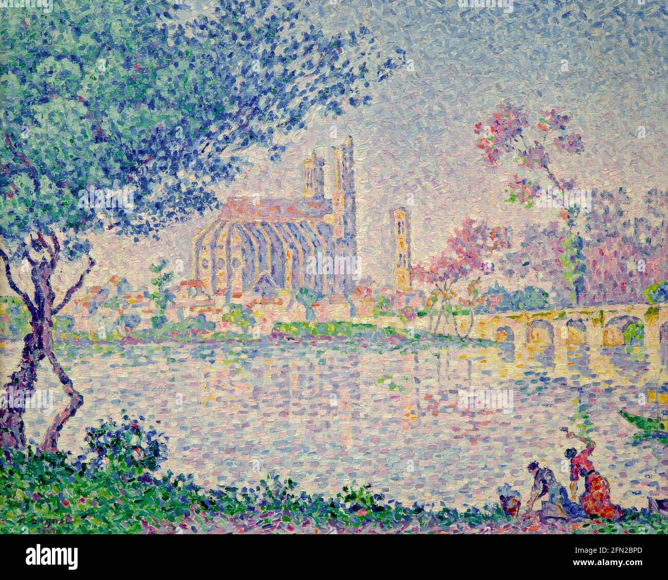 La Senna a Mantes, Paul Signac, 1899-1900, Museo Kroller-Muller, Parco Nazionale Hoge Veluwe, Otterlo, Paesi Bassi, Europa Foto Stock