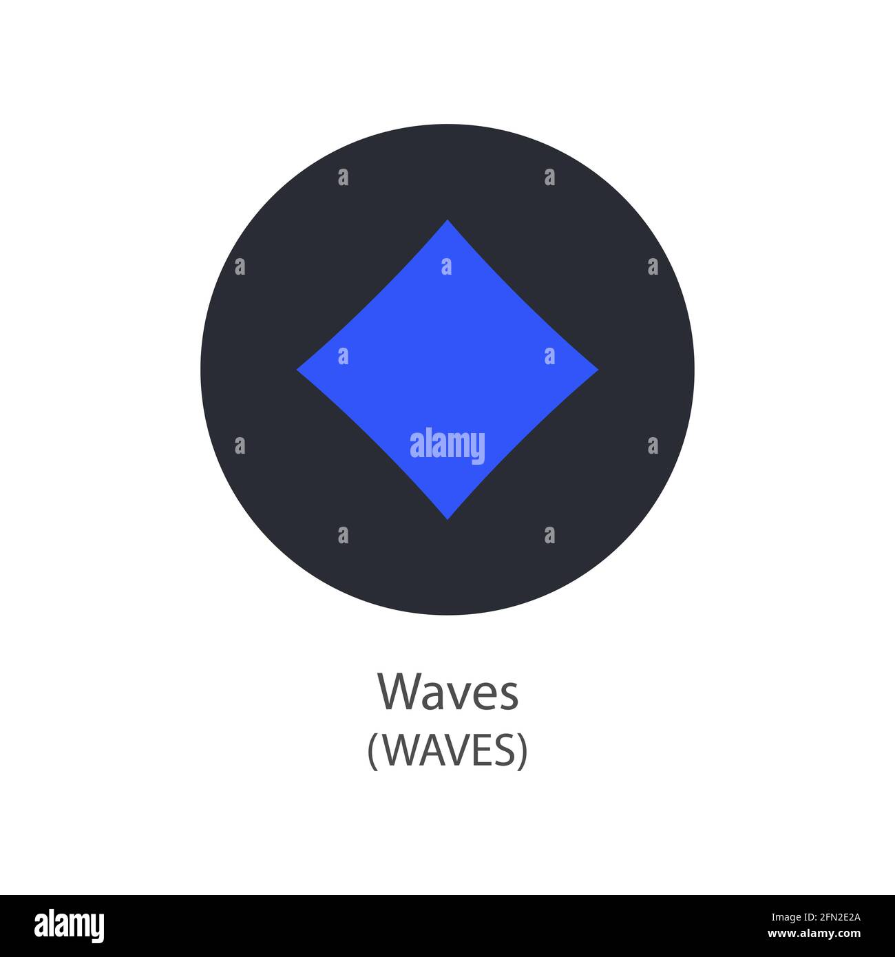 Waves blockchain decentralizzato pagamenti Internet-of-Things icona del logo del vettore di crittografia Illustrazione Vettoriale