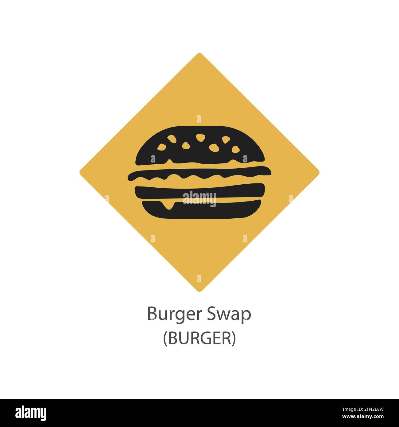 Burger Swap blocco decentrato Internet-of-Things pagamenti crittografia vettore icona logo Illustrazione Vettoriale