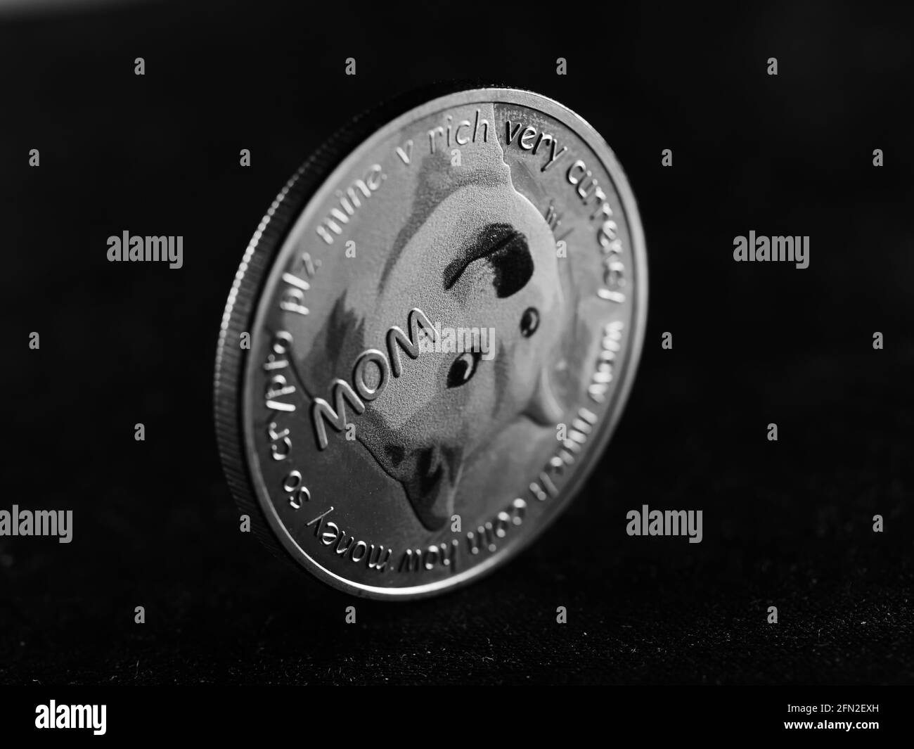 Immagine in scala di grigi della valuta criptata Foto Stock