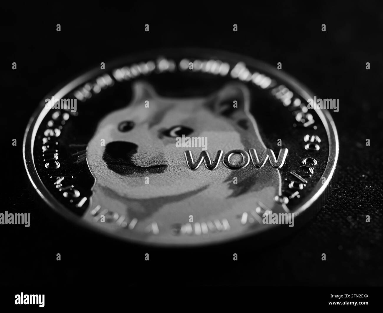 Immagine in scala di grigi della valuta criptata Foto Stock
