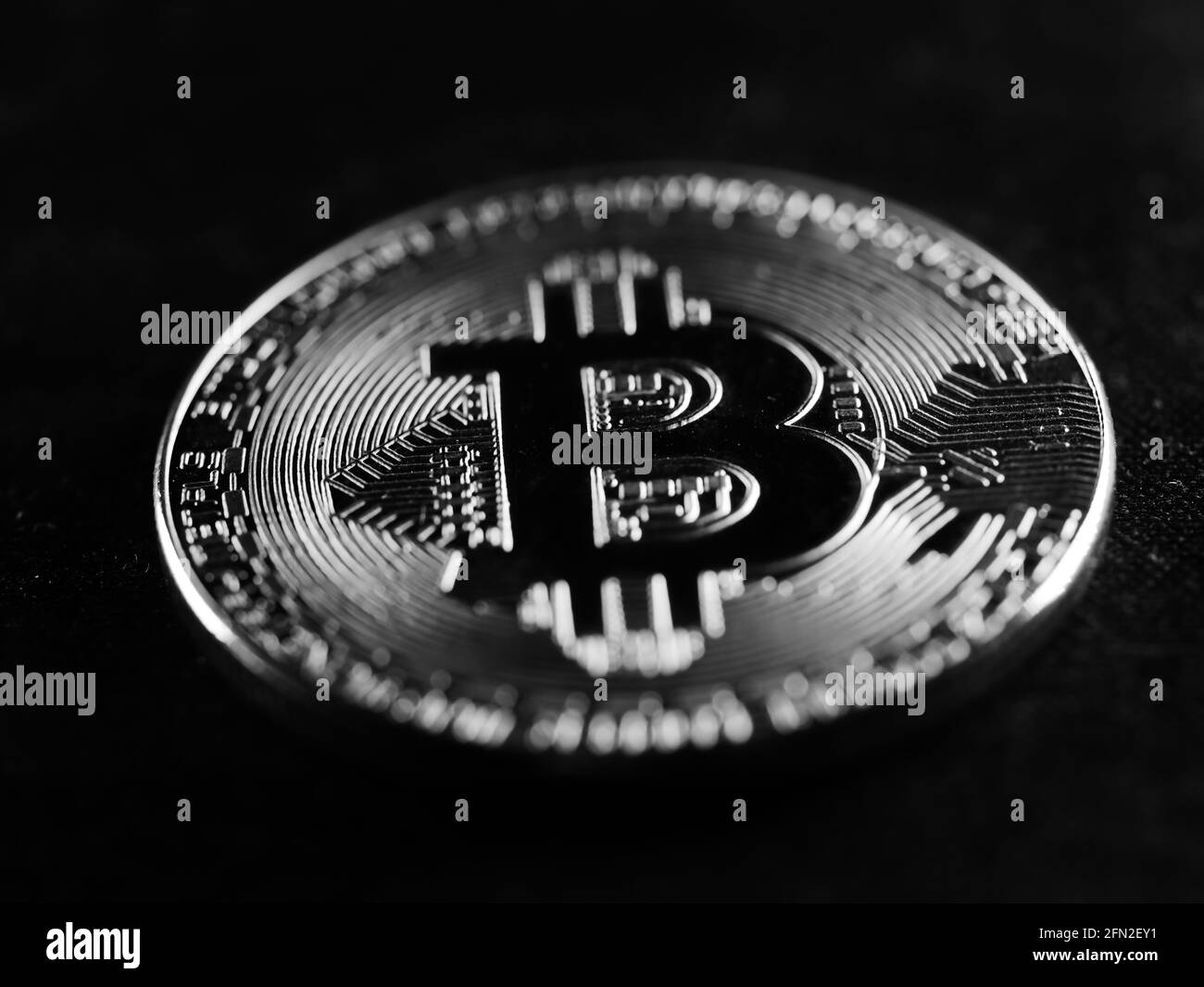 Immagine in scala di grigi della valuta criptata Foto Stock