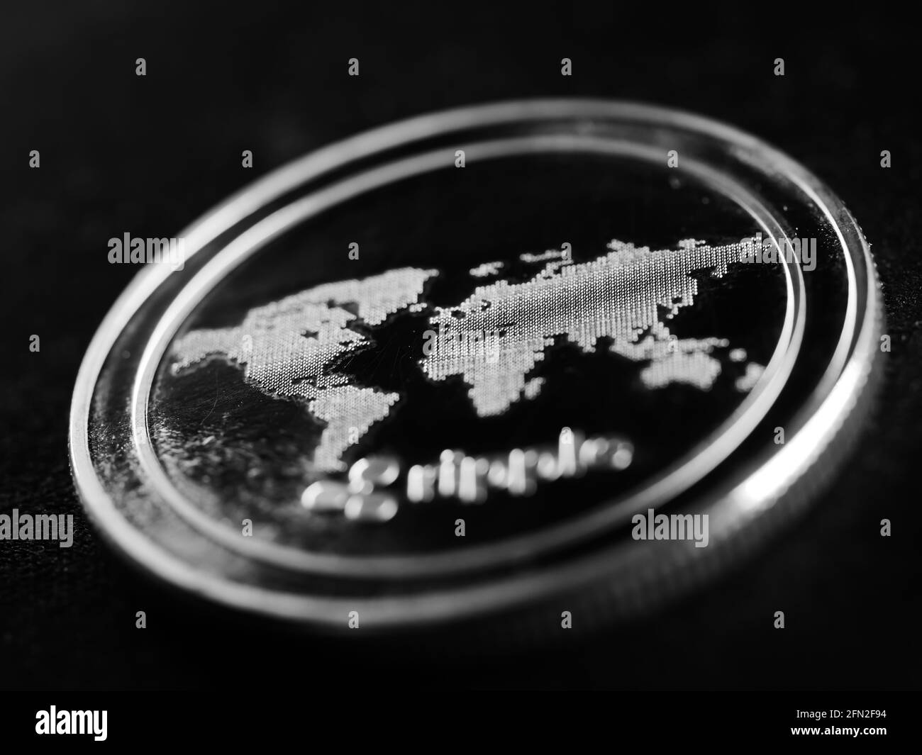 Immagine in scala di grigi della valuta criptata Foto Stock