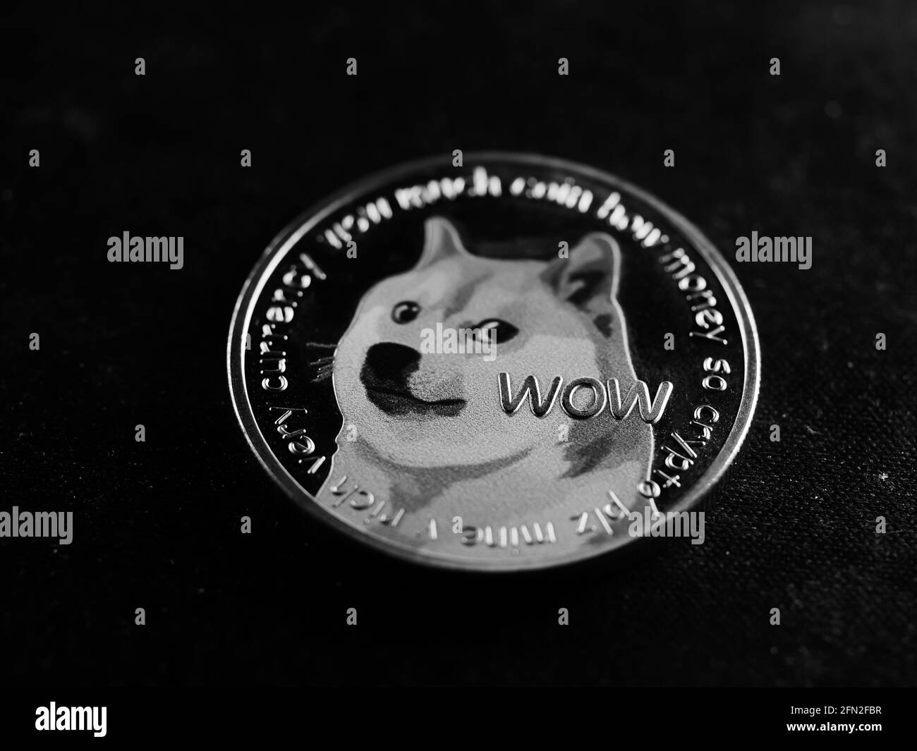 Immagine in scala di grigi della valuta criptata Foto Stock