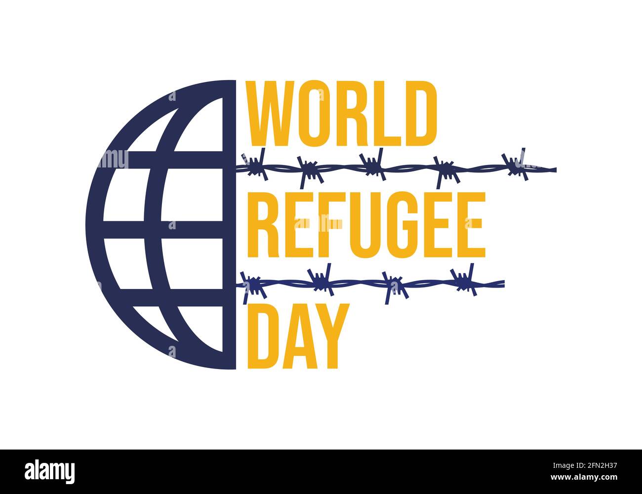Illustrazione del vettore della Giornata Mondiale dei rifugiati. Adatto per biglietti d'auguri, poster e striscioni Illustrazione Vettoriale