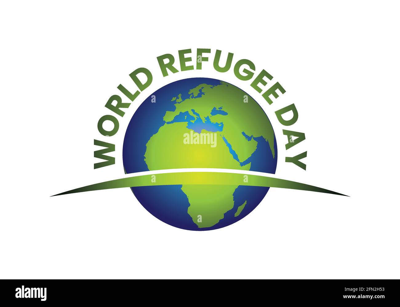 Illustrazione del vettore della Giornata Mondiale dei rifugiati. Adatto per biglietti d'auguri, poster e striscioni Illustrazione Vettoriale