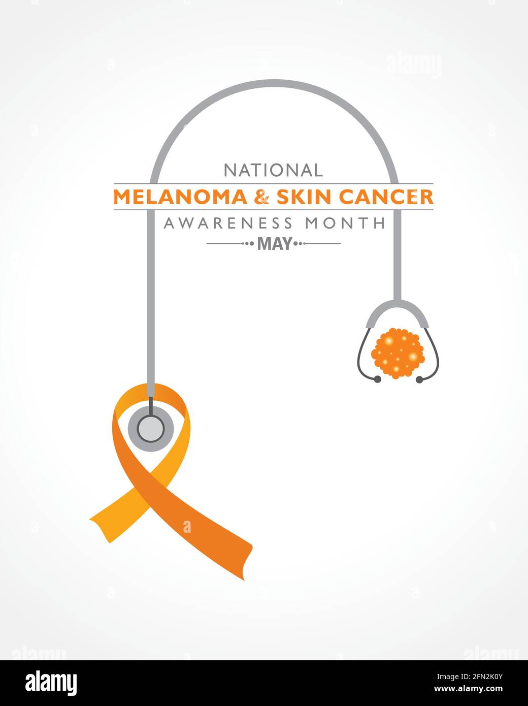 Illustrazione vettoriale del melanoma e del mese di consapevolezza del cancro della pelle osservato nel mese di maggio. Illustrazione Vettoriale