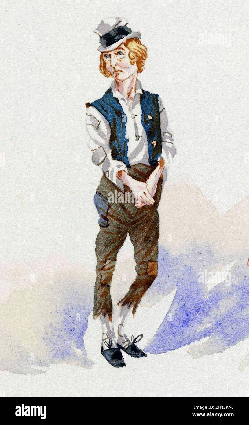 David Copperfield. Illustrazione di Joseph Clayton Clarke per Charles Dickens 'David Copperfield', 1880 Foto Stock