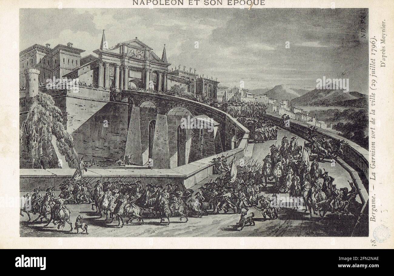 Sortie de la garnison de Bergame 29 juillet 1796 Foto Stock