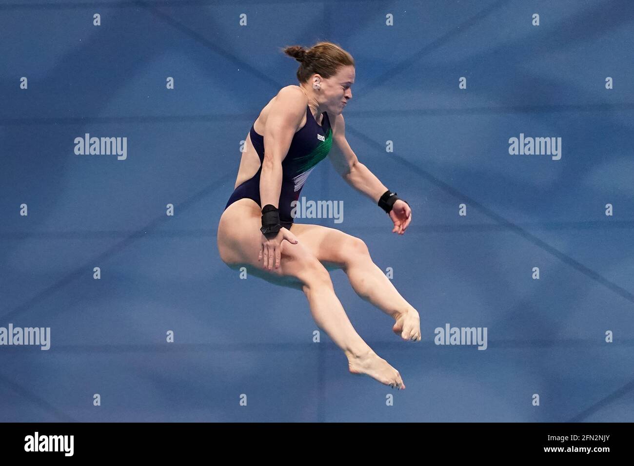 Budapest, Ungheria. 13 maggio 2021. BUDAPEST, UNGHERIA - MAGGIO 13: Noemi Batki d'Italia in gara nella piattaforma Womens 10M preliminare durante il LEN European Aquatics Championships Diving alla Duna Arena il 13 Maggio 2021 a Budapest, Ungheria (Foto di Andre Weening/Orange Pictures) Credit: Orange Pics BV/Alamy Live News Foto Stock