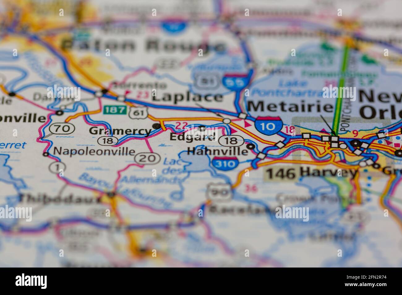 Edgard louisiana mappa immagini e fotografie stock ad alta risoluzione