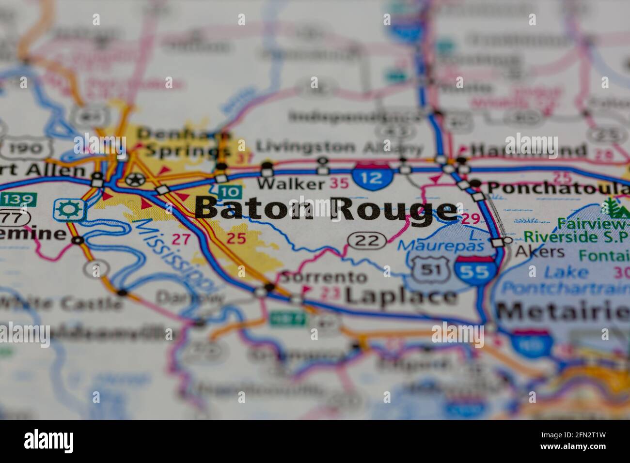 Baton rouge su una mappa immagini e fotografie stock ad alta ...