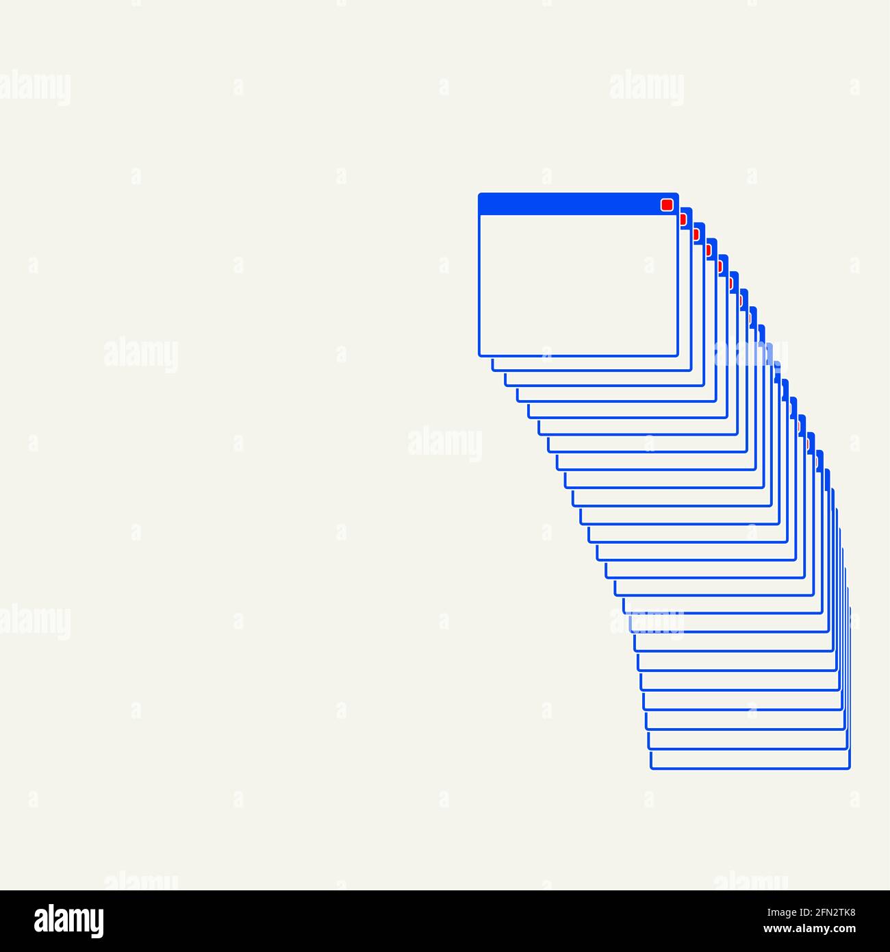 Errore modello interfaccia finestra senza giunture. Sfondo pagina browser windows Illustrazione Vettoriale