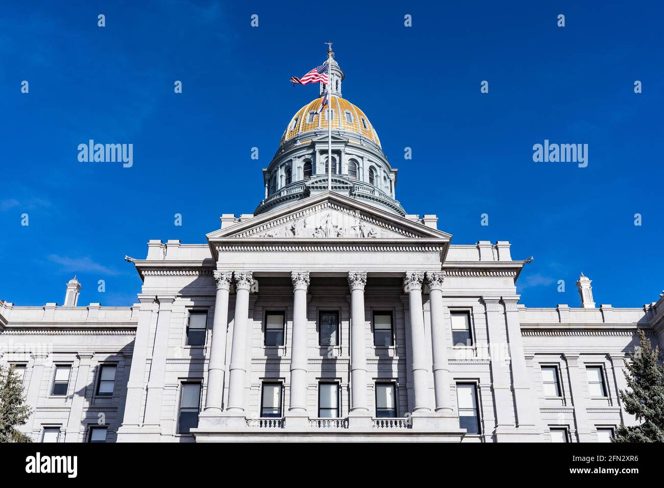 Facciata esterna del Colorado state Capitol Building a Denver Foto Stock