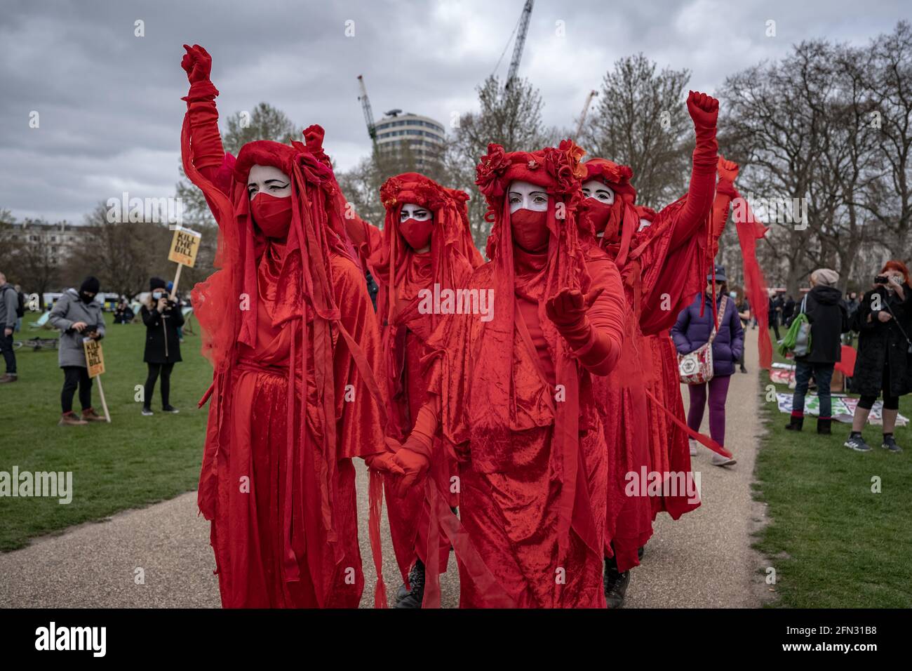 Uccidi la protesta di Bill. Migliaia di manifestanti si riuniscono ad Hyde Park per dimostrare contro una proposta di legge contro la polizia ‘anti-protesta’. Londra, Regno Unito Foto Stock