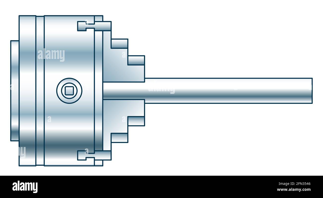 Illustrazione della lamiera del mandrino del tornio Illustrazione Vettoriale