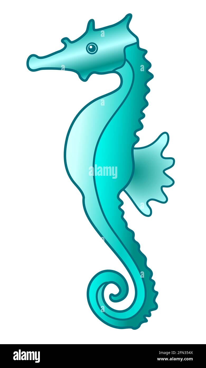 Illustrazione del pesce di cavalluccio marino del cartone animato Immagine  e Vettoriale - Alamy