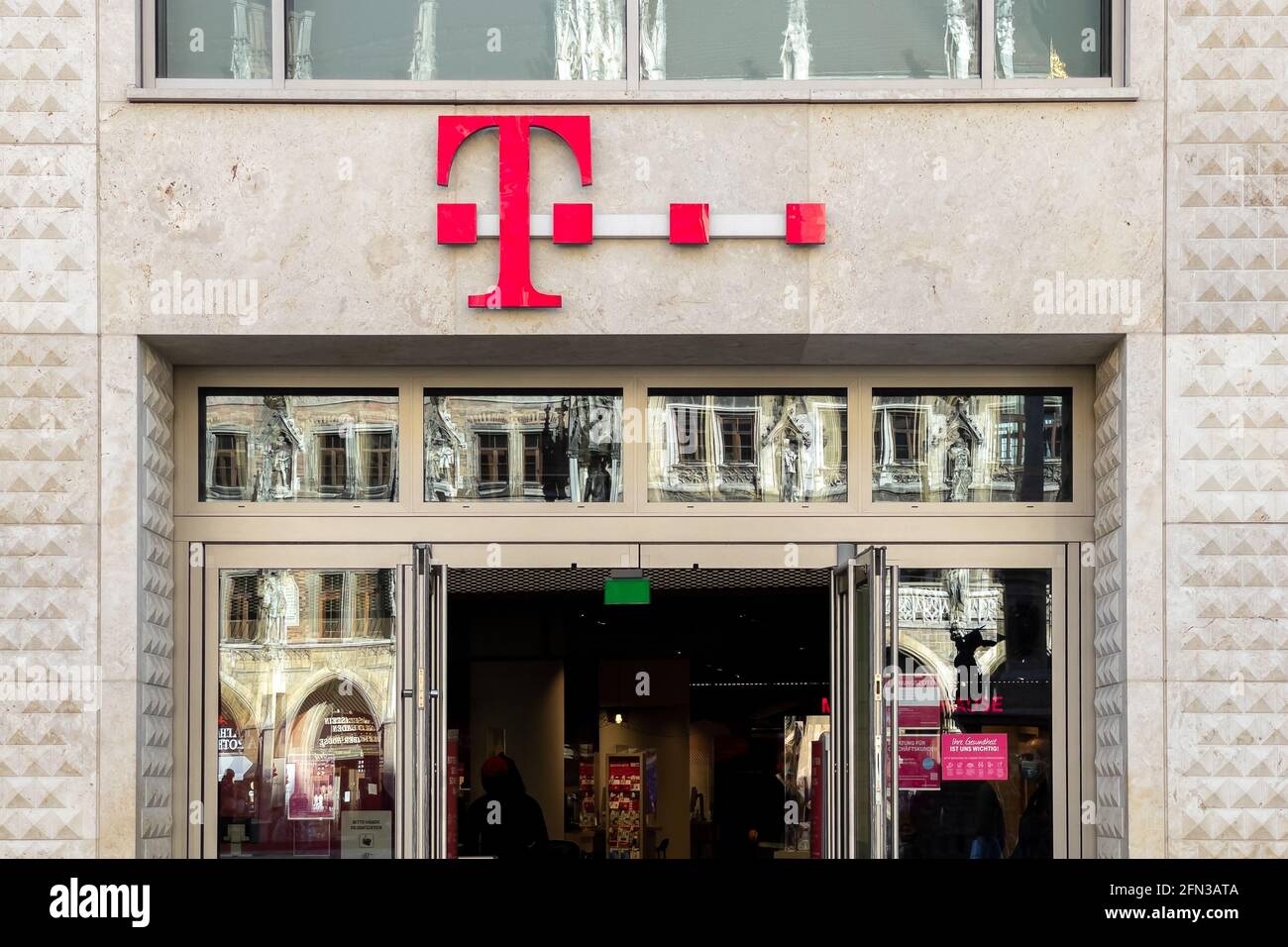 Negozio Telekom nel centro di Monaco Foto Stock