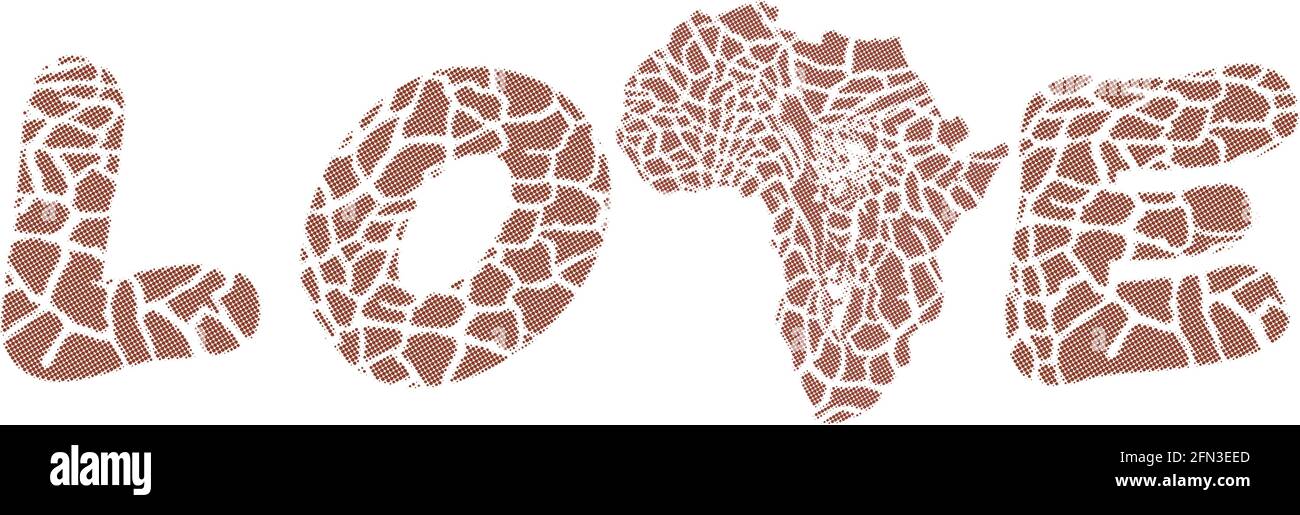 Amore per le giraffe selvatiche Africa Illustrazione Vettoriale