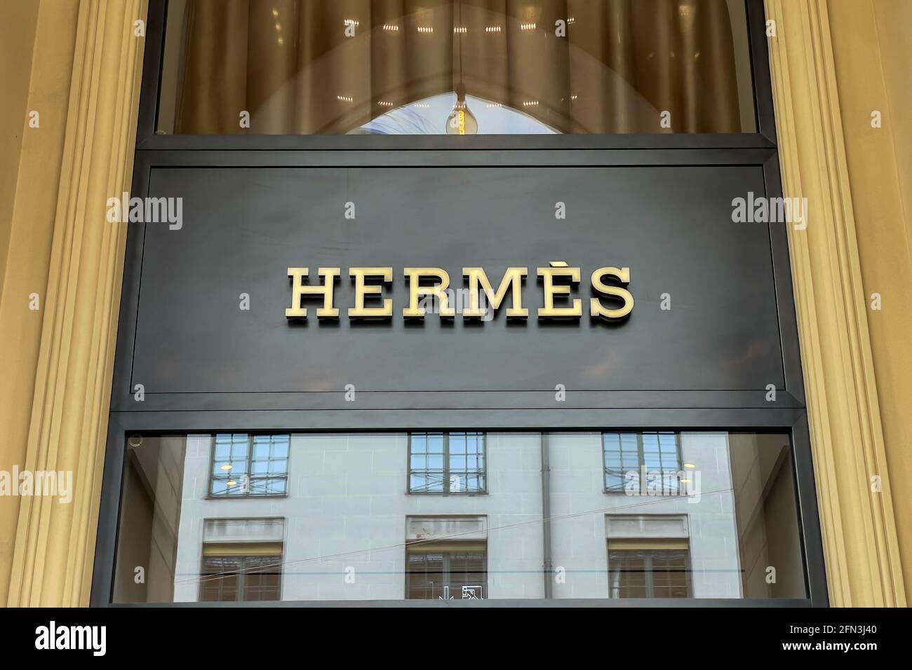 Firma del negozio Hermes a Monaco di Baviera, Germania Foto Stock