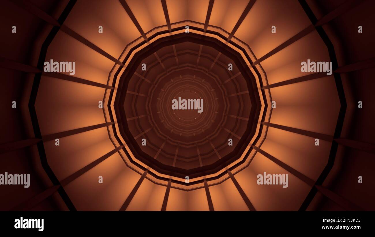 Rendering di forme geometriche e luci marroni - ideale per sfondi fantascientifico Foto Stock
