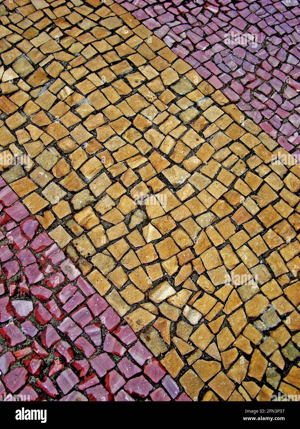 Mosaico marciapiede a Rio de Janeiro Foto Stock
