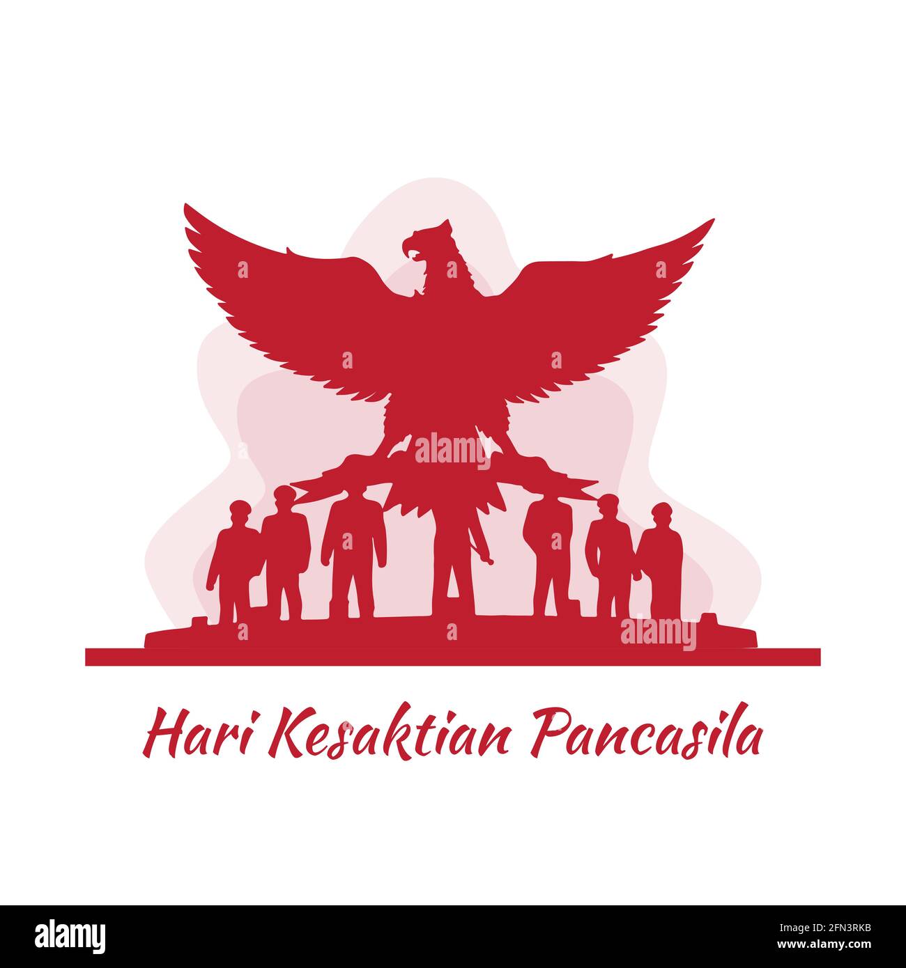 Illustrazione del giorno di Pancasila di festa indonesiana. Adatto per biglietti d'auguri e striscioni Illustrazione Vettoriale