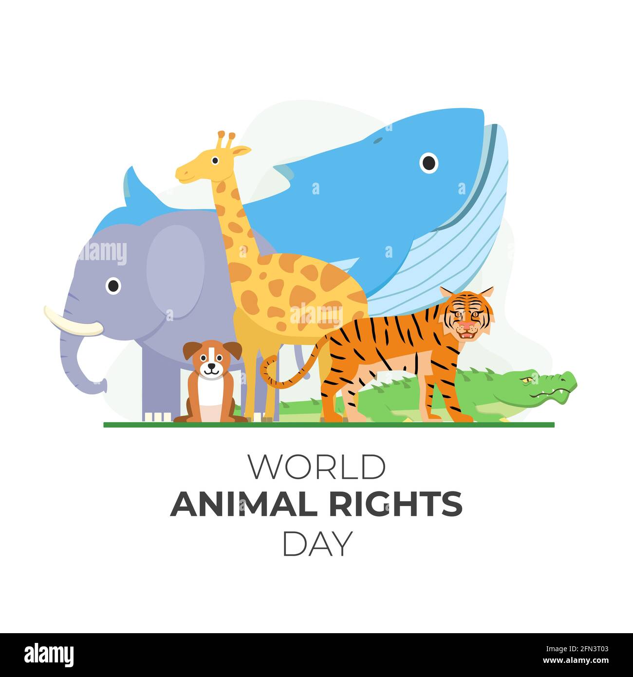 Banner di illustrazione vettoriale del World Animal Rights Day Illustrazione Vettoriale