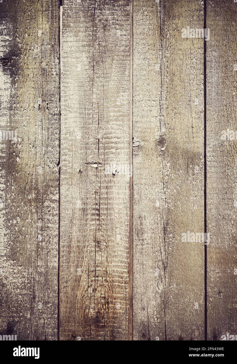 Immagine di un vecchio muro di legno grezzo. Foto Stock