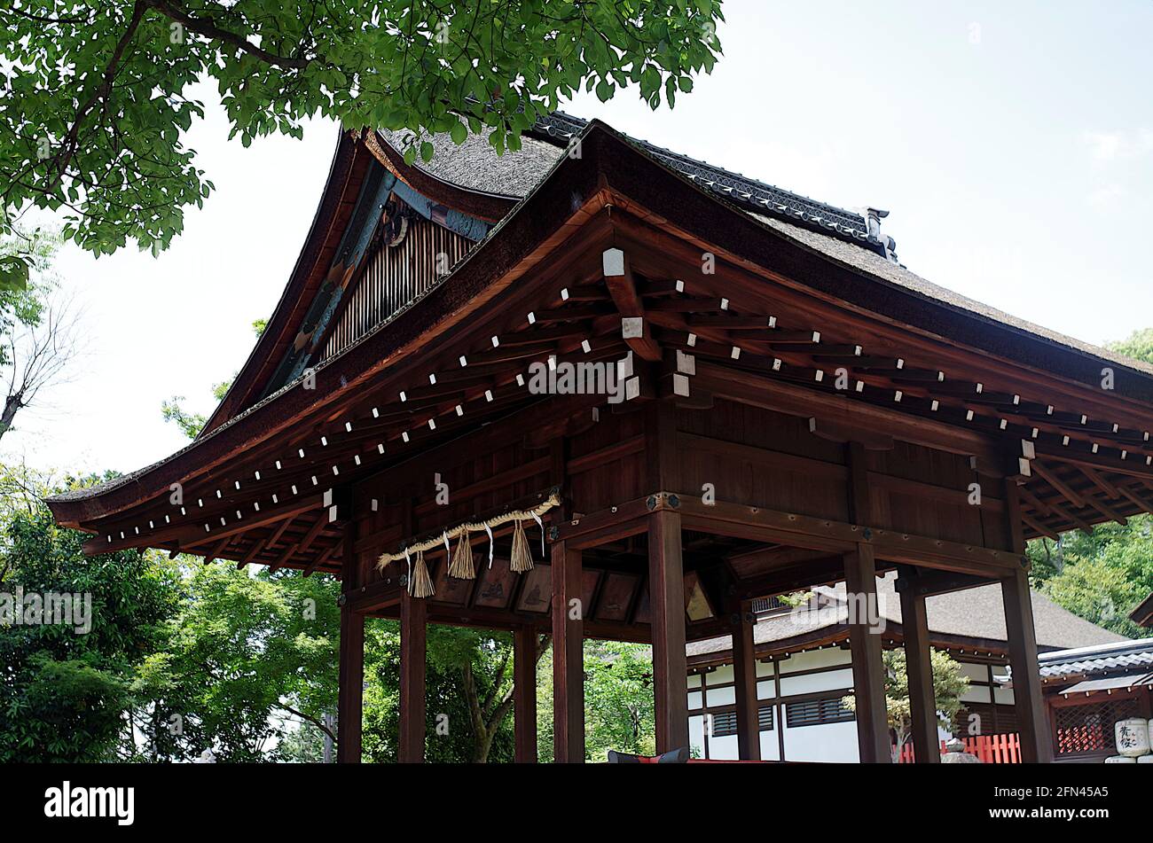 Tempio Kenkun Kyoto Giappone Haiden sala di culto Foto Stock