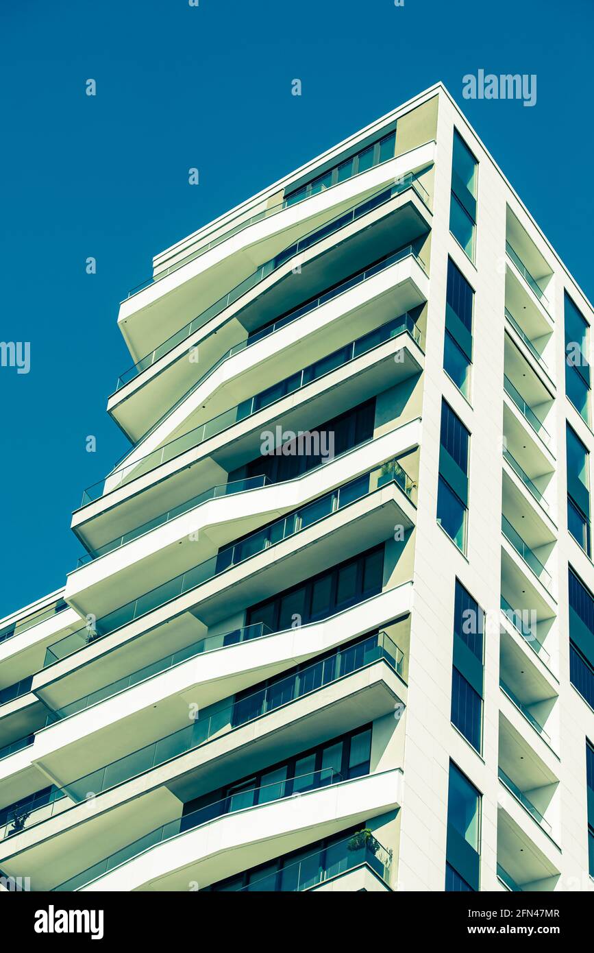 Alto e moderno edificio a Francoforte sul meno Foto Stock