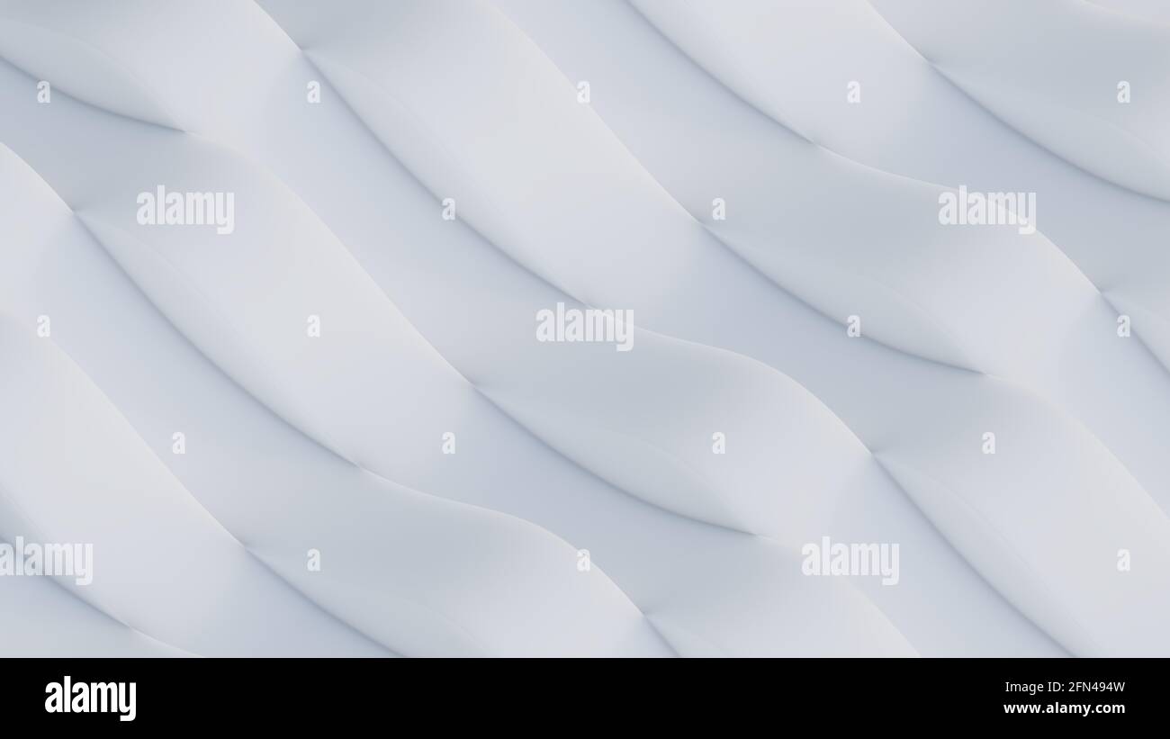 Strisce bianche nelle onde. Illustrazione 3D Foto Stock