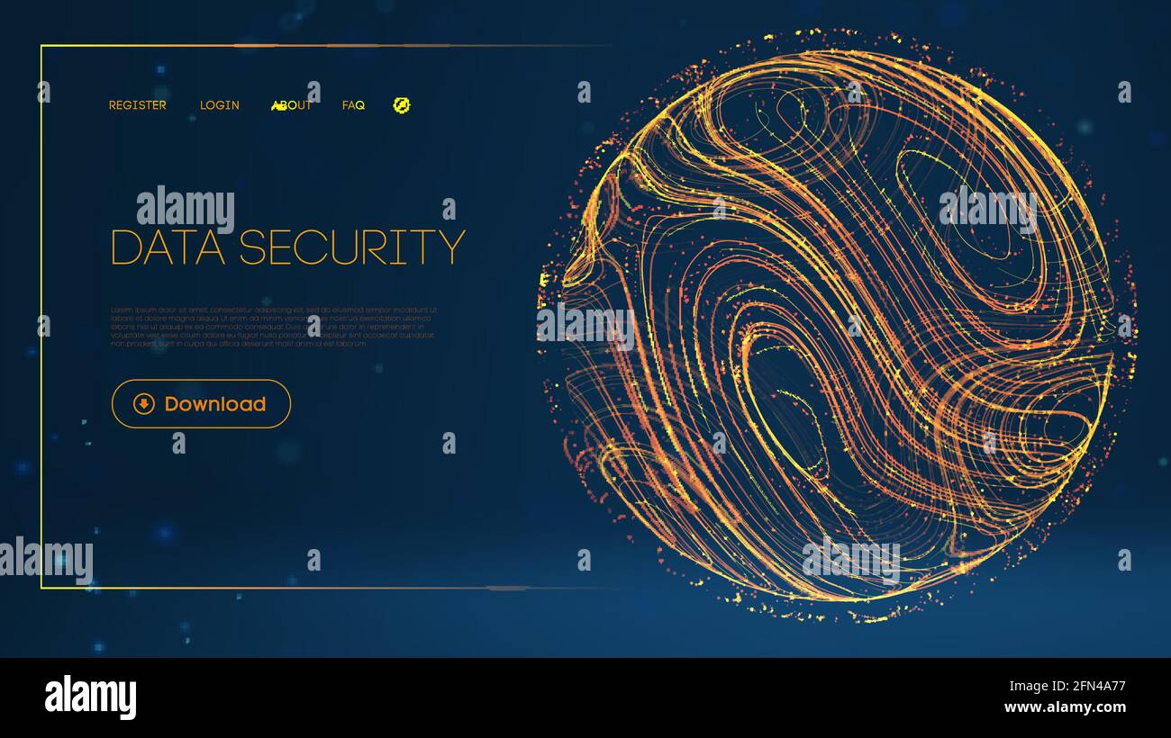 Sfera di rete in stile moderno. Concetto grafico della tecnologia aziendale 3d moderna. connessione di rete 3d sphere. Illustrazione vettoriale. Illustrazione Vettoriale
